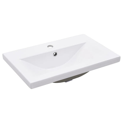 Bathroom Washbasin Frame with Built-in Basin White Iron - Bend