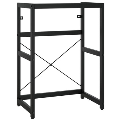 Medium Washbasin Frame with Built-in Basin, Black Iron - No Shelves - Bend