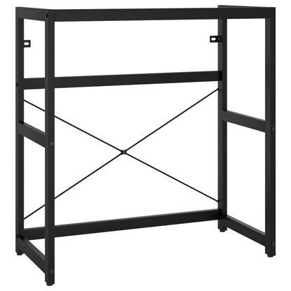 Large Washbasin Frame with Built-in Basin, Black Iron - No Shelves - Bend