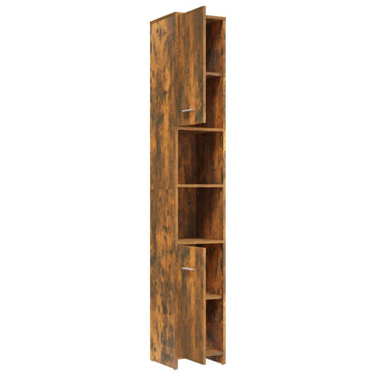 Bathroom Cabinet Smoked Oak 30x30x183.5 cm Engineered Wood