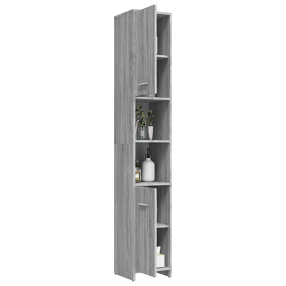 Bathroom Cabinet Grey Sonoma 30x30x183.5 cm Engineered Wood