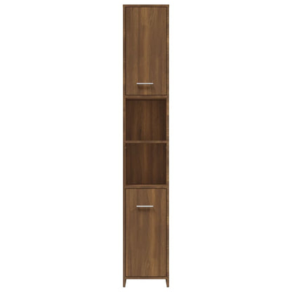 Bathroom Cabinet Brown Oak 30x30x183.5 cm Engineered Wood