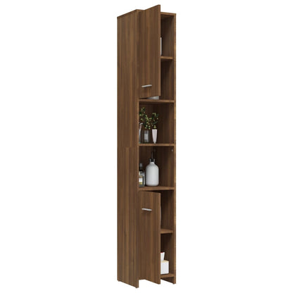 Bathroom Cabinet Brown Oak 30x30x183.5 cm Engineered Wood