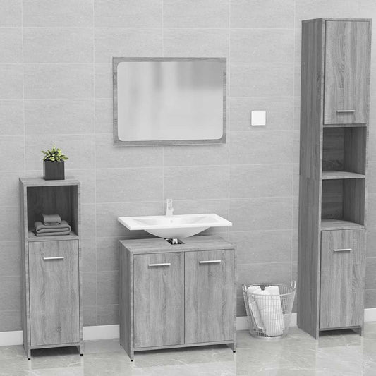 Bathroom Furniture Set Grey Sonoma Engineered Wood