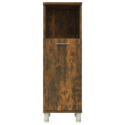 Bathroom Cabinet Smoked Oak 30x30x95 cm Engineered Wood