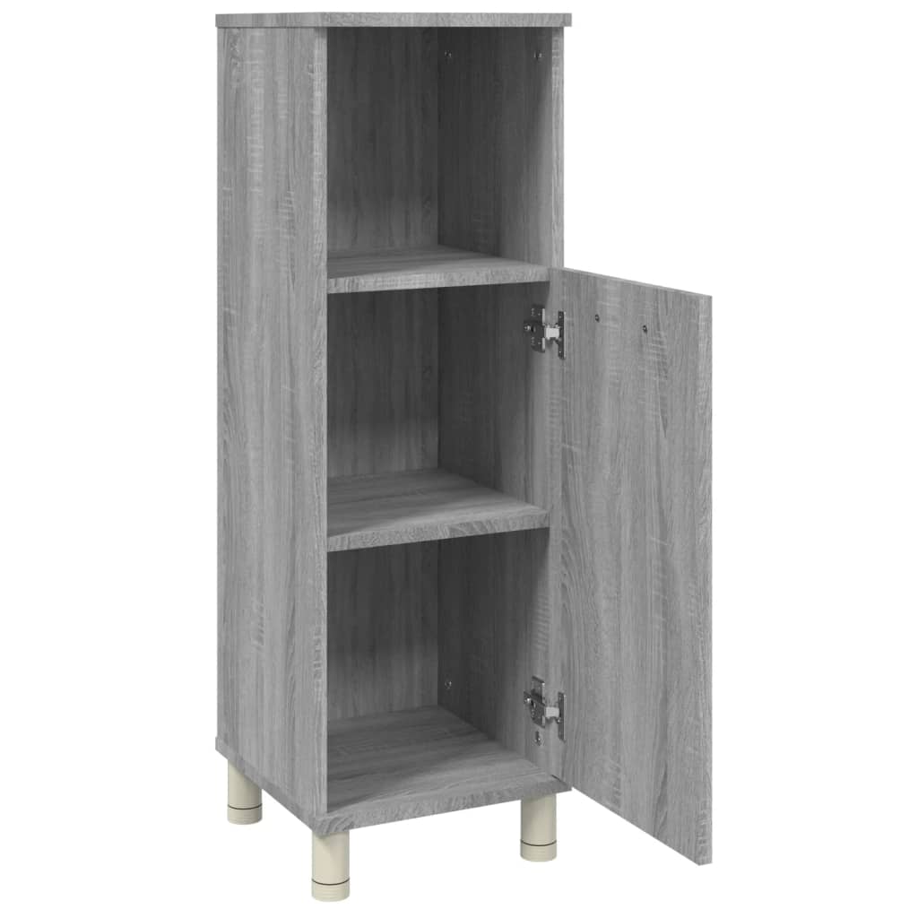 Bathroom Cabinet Grey Sonoma 30x30x95 cm Engineered Wood