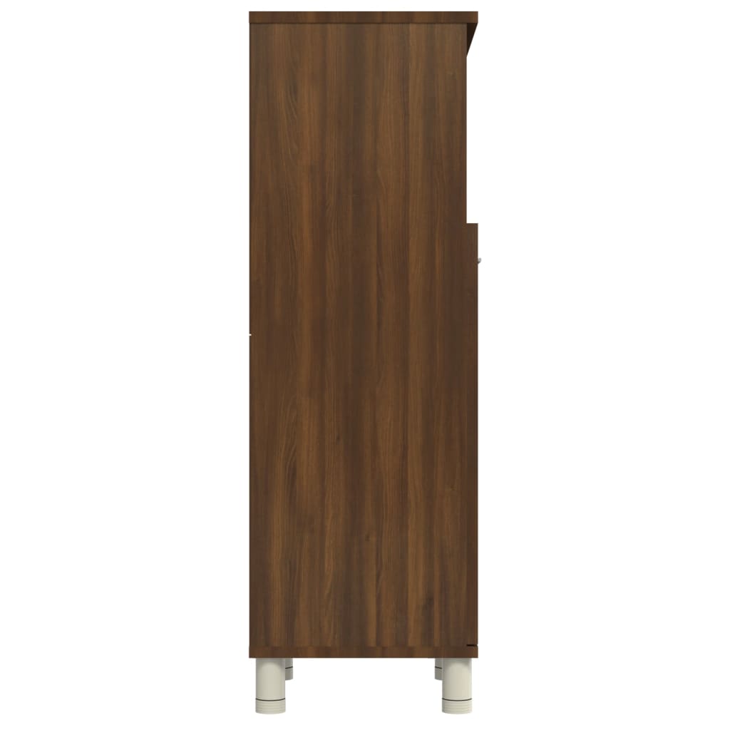 Bathroom Cabinet Brown Oak 30x30x95 cm Engineered Wood