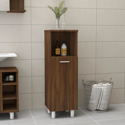 Bathroom Cabinet Brown Oak 30x30x95 cm Engineered Wood