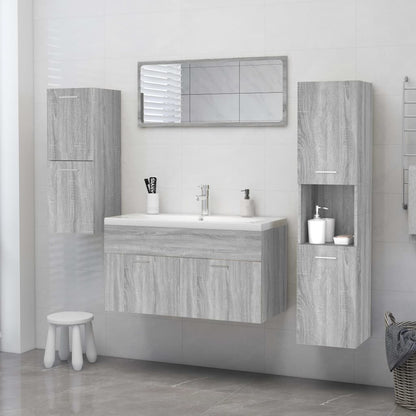 Bathroom Cabinet Grey Sonoma 30x30x130 cm Engineered Wood