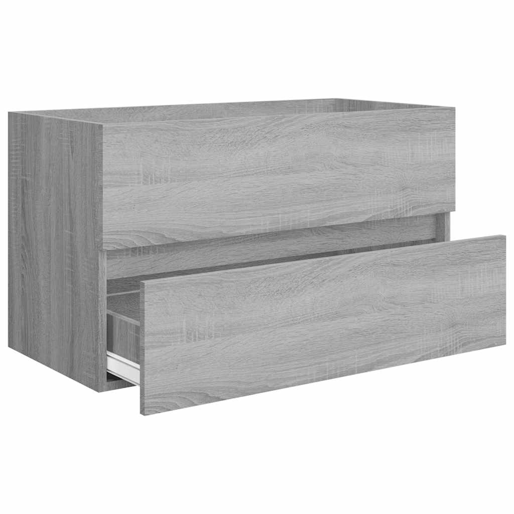 2 Piece Bathroom Furniture Set Grey Sonoma Engineered Wood