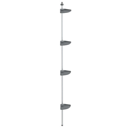 4-Tier Telescopic Shower Corner Shelf Silver Aluminium - Bend