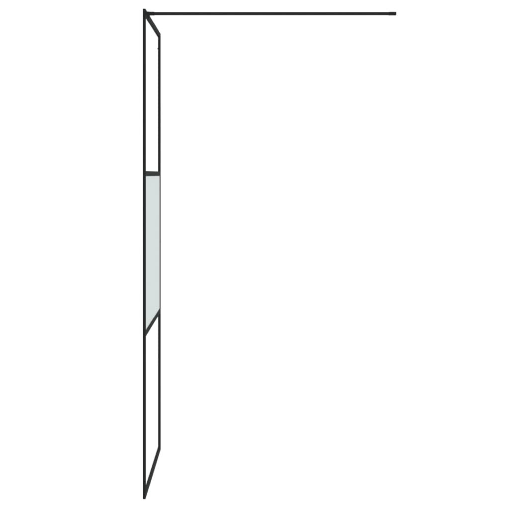 Walk-in Shower Wall Black 80x195 cm Half Frosted ESG Glass - Bend