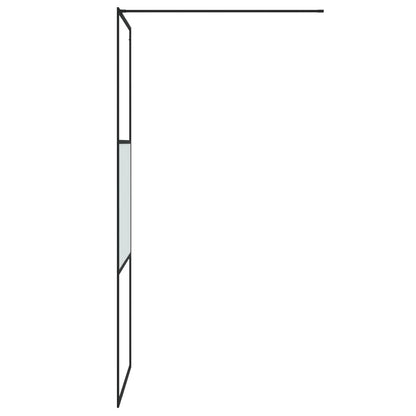 Walk-in Shower Wall Black 80x195 cm Half Frosted ESG Glass - Bend