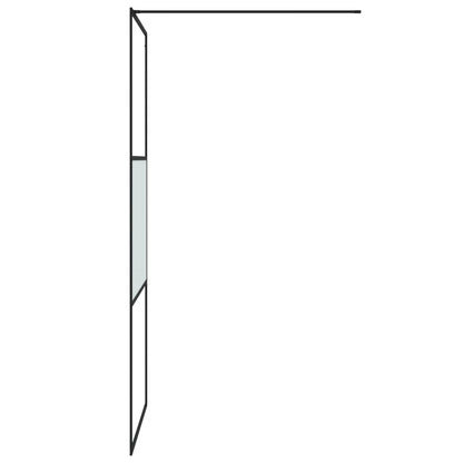 Walk-in Shower Wall Black 90x195 cm Half Frosted ESG Glass