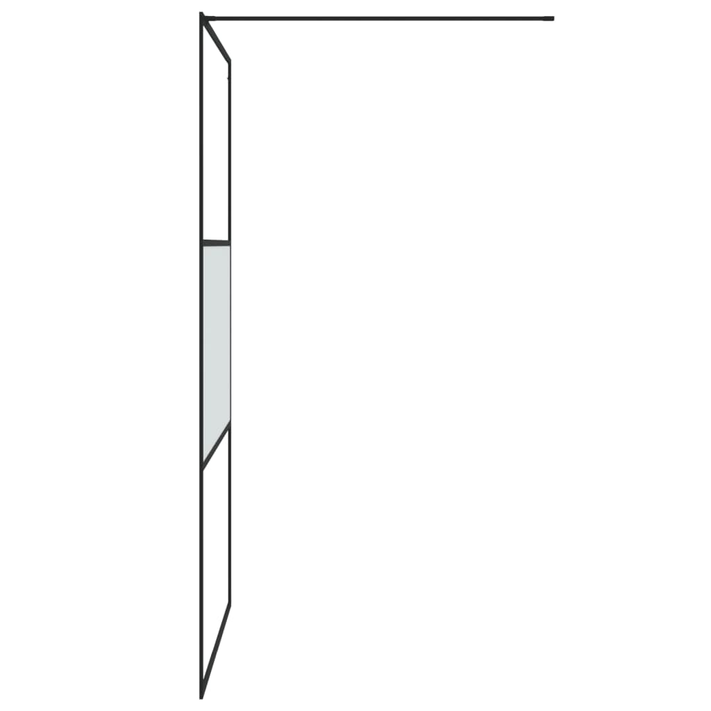 Walk-in Shower Wall Black 115x195 cm Half Frosted ESG Glass - Bend