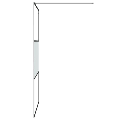 Walk-in Shower Wall Black 115x195 cm Half Frosted ESG Glass - Bend