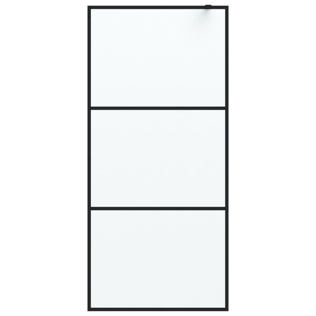 Walk-in Shower Wall Black 90x195 cm Frosted ESG Glass Easy Clean