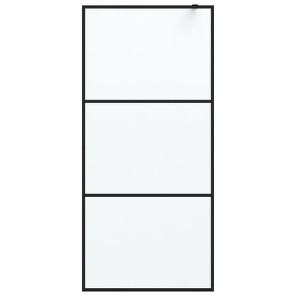 Walk-in Shower Wall Black 90x195 cm Frosted ESG Glass Easy Clean