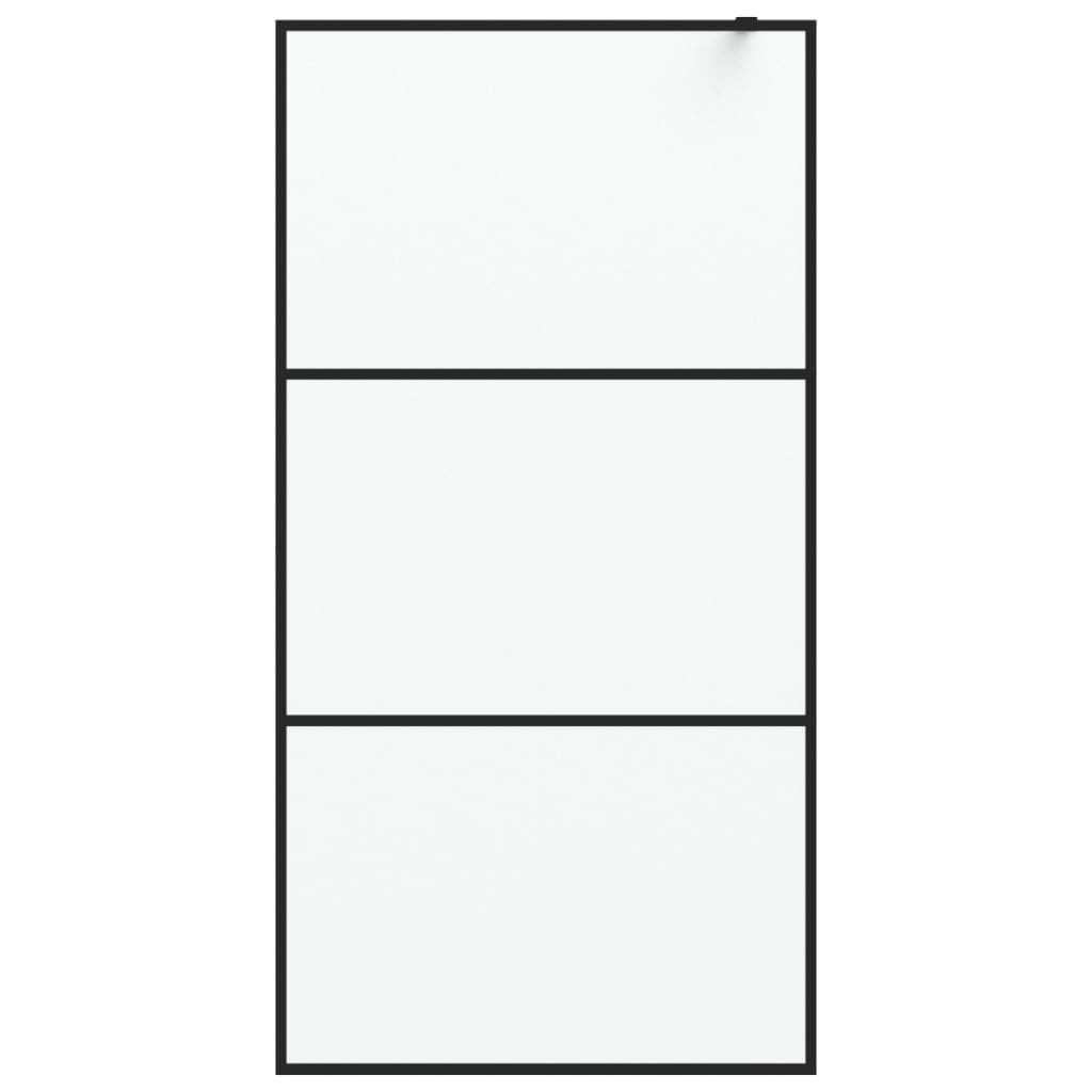 Walk-in Shower Wall Black 100x195 cm Frosted ESG Glass - Bend