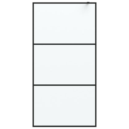 Walk-in Shower Wall Black 100x195 cm Frosted ESG Glass - Bend