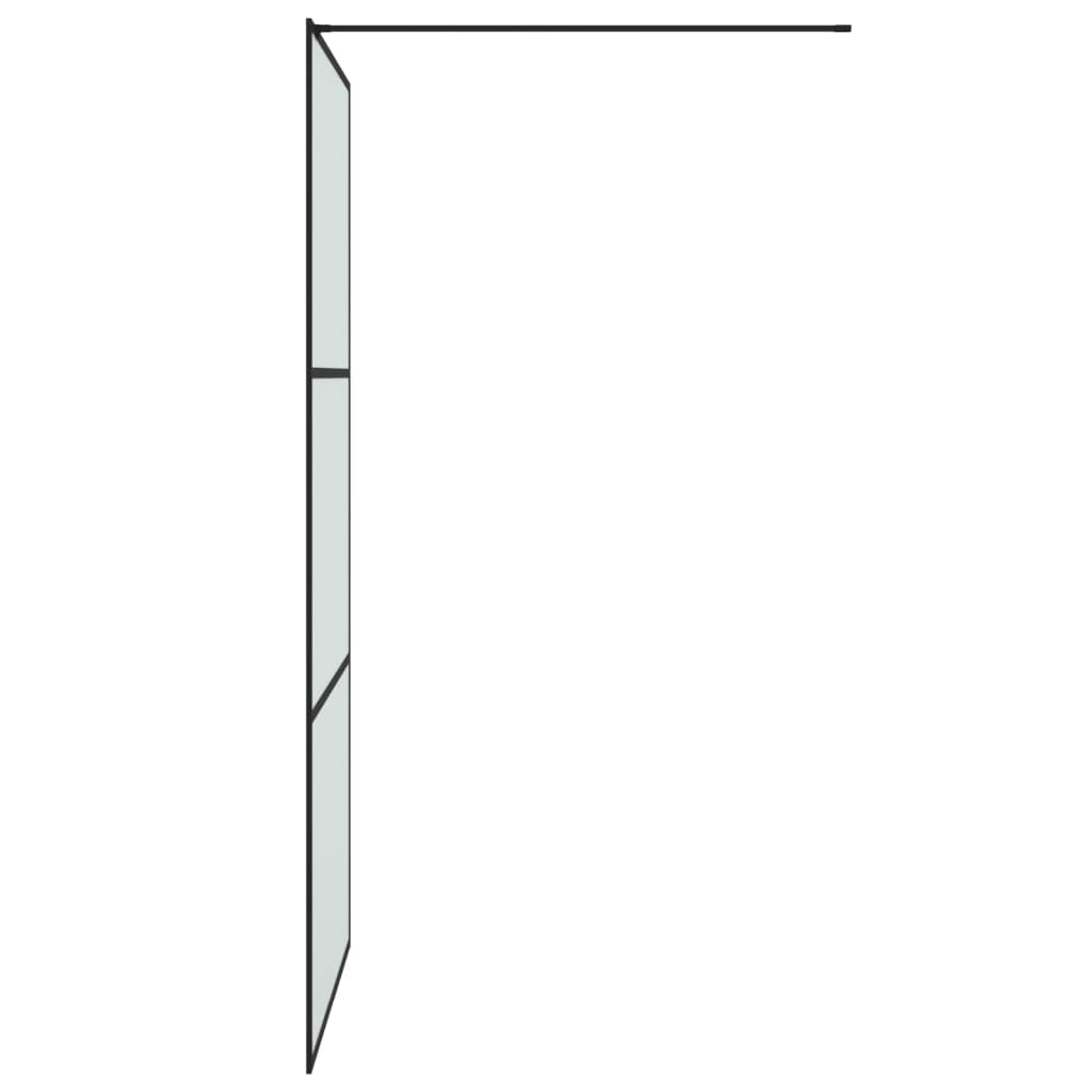 Walk-in Shower Wall Black 100x195 cm Frosted ESG Glass - Bend