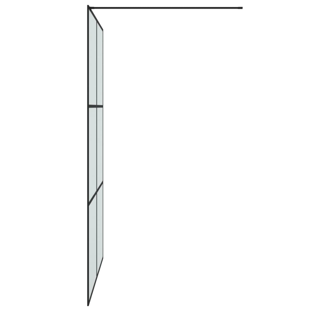 Walk-in Shower Wall Black 140x195 cm Frosted ESG Glass - Bend