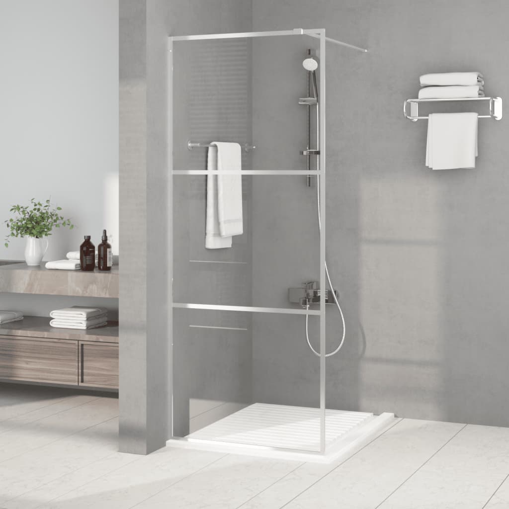 Walk-in Shower Wall Silver 80x195 cm Clear ESG Glass - Bend