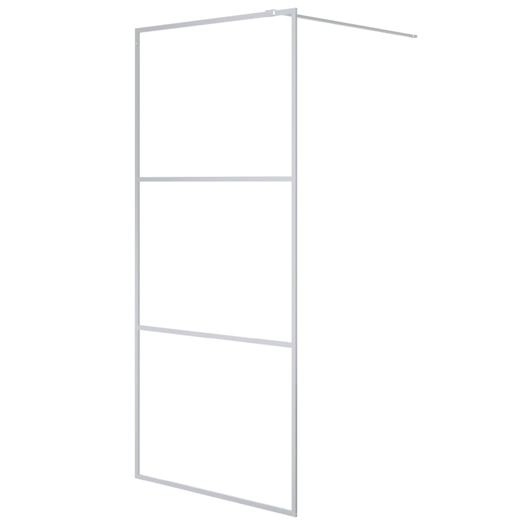 Walk-in Shower Wall Silver 90x195 cm Clear ESG Glass - Bend