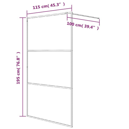 Walk-in Shower Wall Silver 115x195 cm Clear ESG Glass Easy Clean