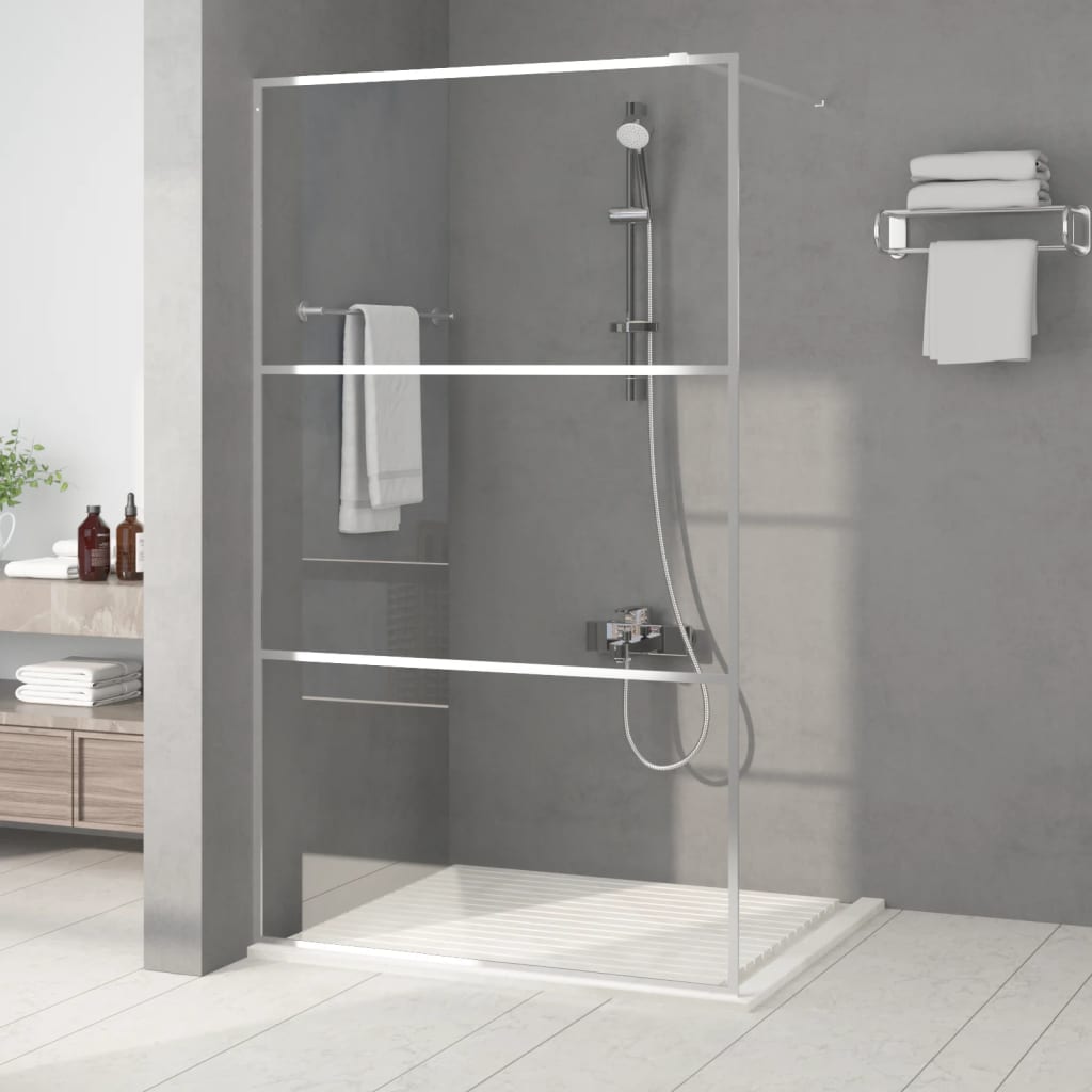 Walk-in Shower Wall Silver 115x195 cm Clear ESG Glass Easy Clean