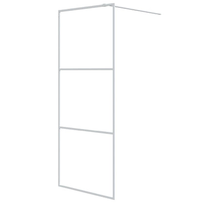 Walk-in Shower Wall White 80x195 cm Clear ESG Glass