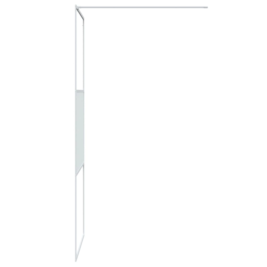 Walk-in Shower Wall White 80x195 cm Clear ESG Glass