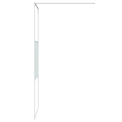 Walk-in Shower Wall White 80x195 cm Clear ESG Glass