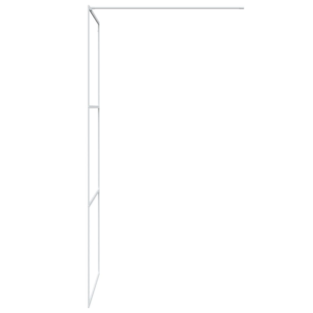 Walk-in Shower Wall White 90x195 cm Clear ESG Glass Design