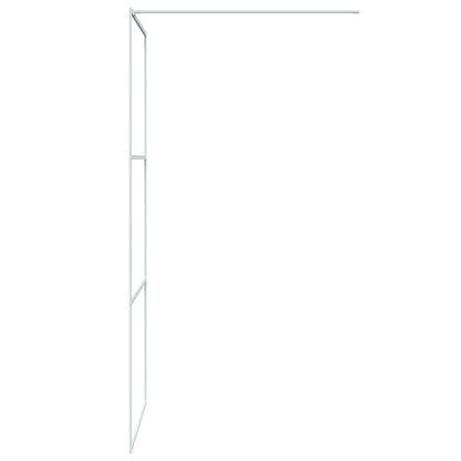 Walk-in Shower Wall White 90x195 cm Clear ESG Glass Design