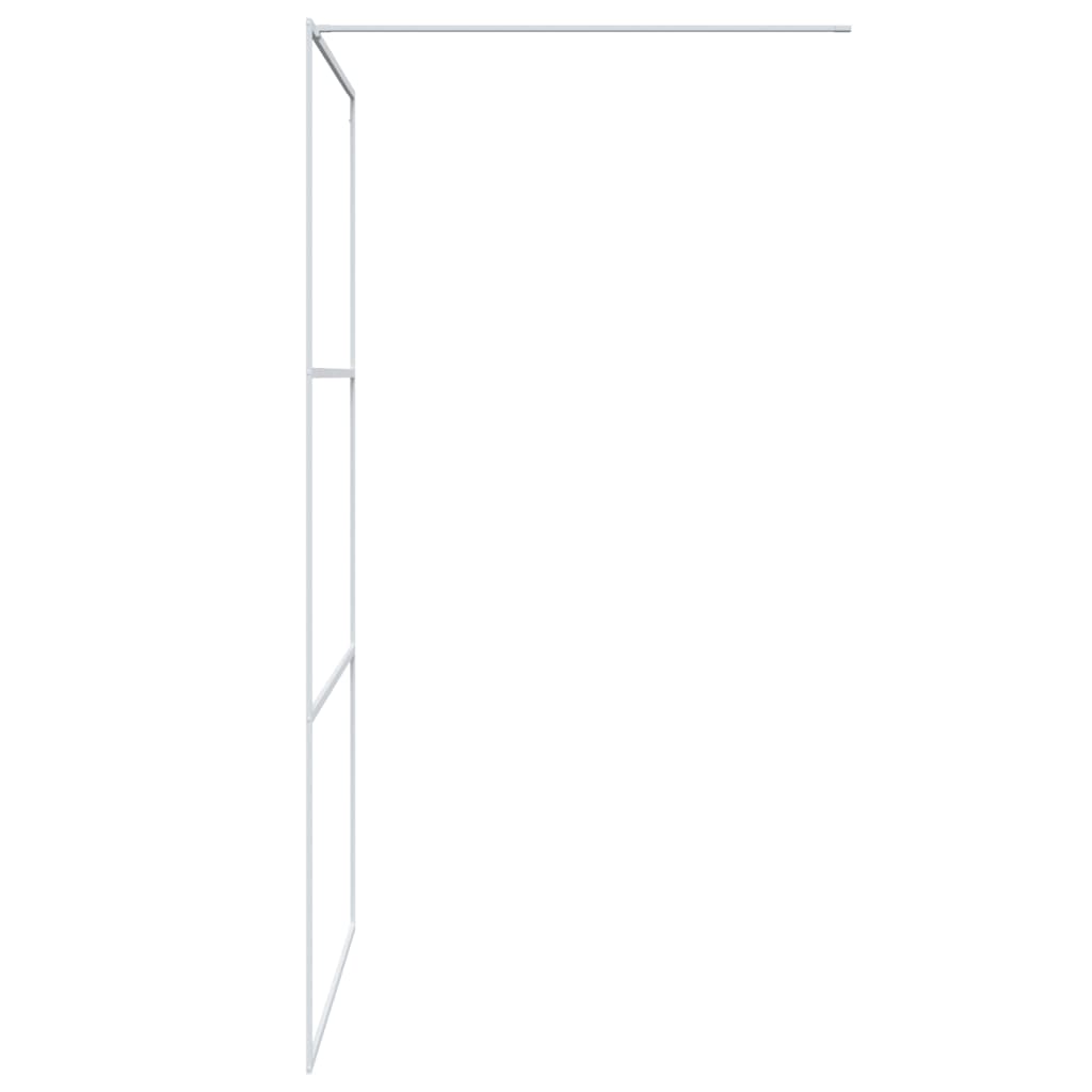 Stylish Walk-in Shower Wall White 115x195 cm Clear ESG Glass