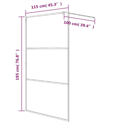 Stylish Walk-in Shower Wall White 115x195 cm Clear ESG Glass