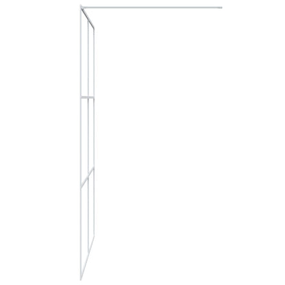 Walk-in Shower Wall White 140x195 cm Clear ESG Glass