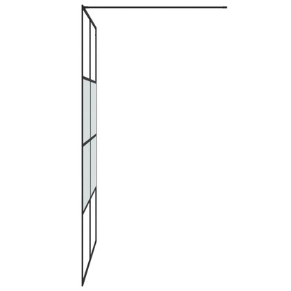 Walk-in Shower Wall Black 140x195 cm Half Frosted ESG Glass Modern Design