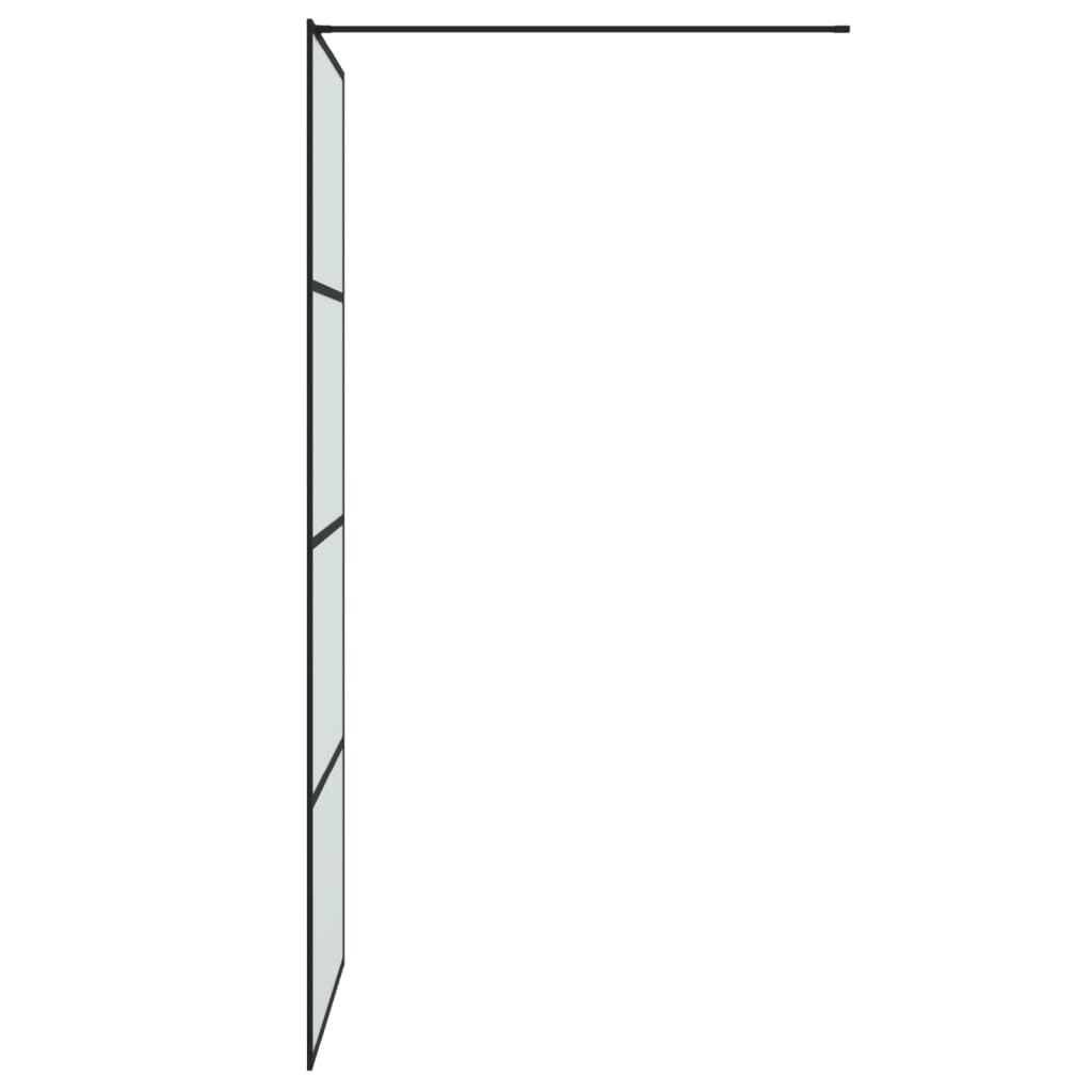 Walk-in Shower Wall Black 80x195 cm Frosted ESG Glass - Bend