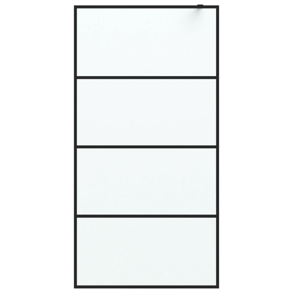 Walk-in Shower Wall Black 100x195 cm Frosted ESG Glass Stylish and Durable