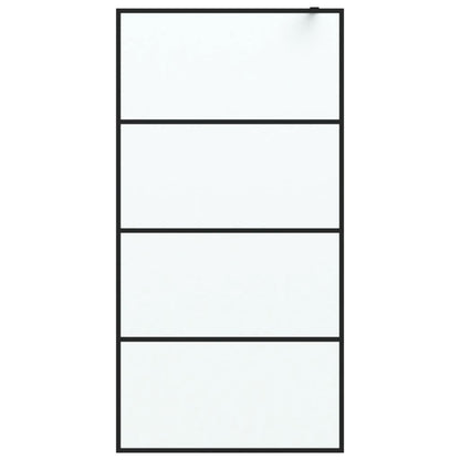 Walk-in Shower Wall Black 100x195 cm Frosted ESG Glass Stylish and Durable