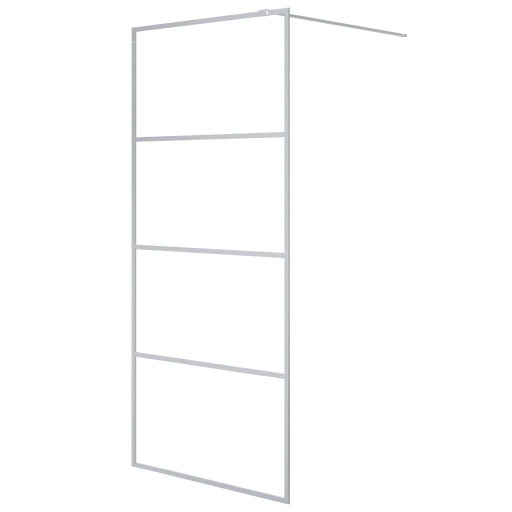 Walk-in Shower Wall Silver 90x195 cm Clear ESG Glass - Bend