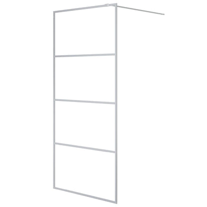 Walk-in Shower Wall Silver 90x195 cm Clear ESG Glass - Bend