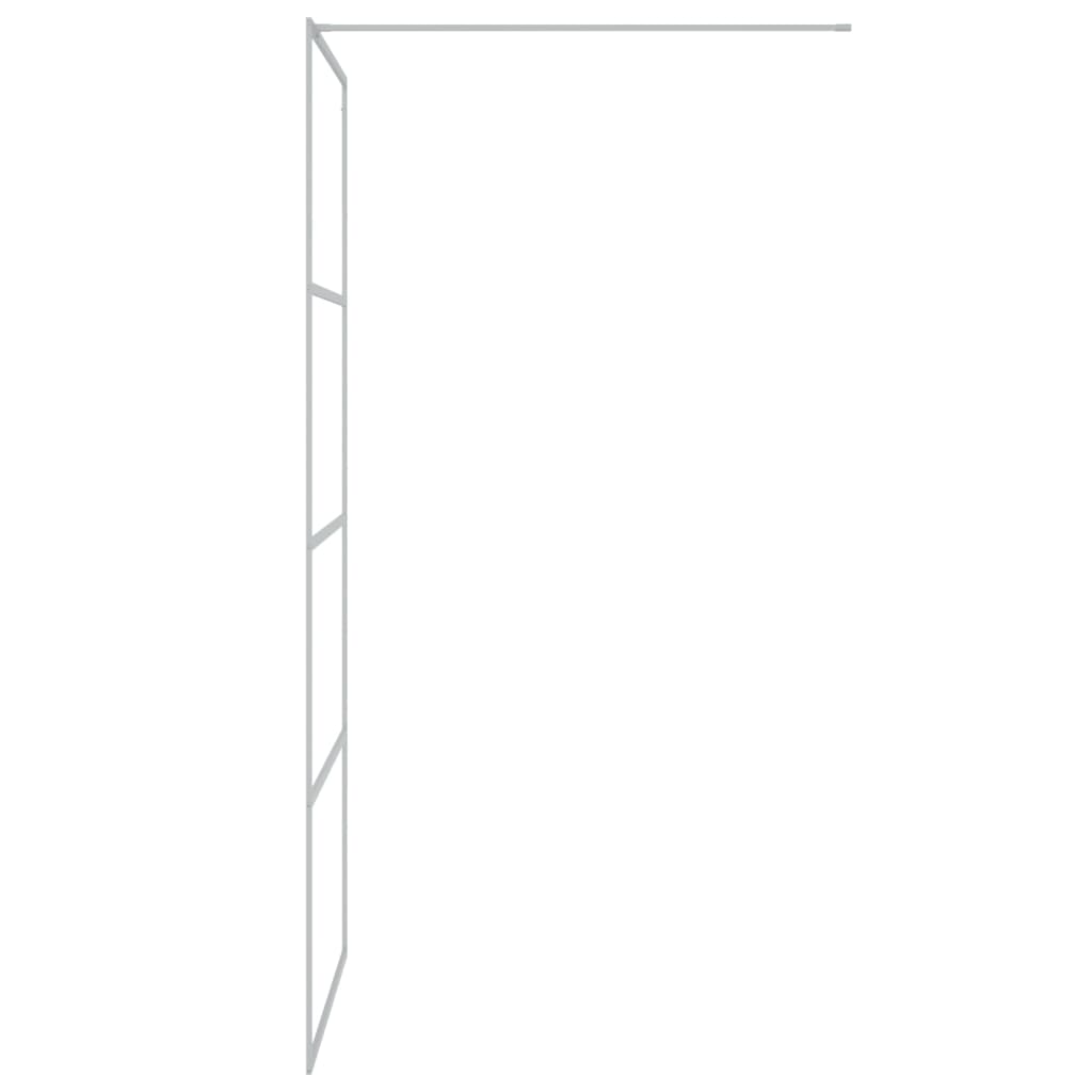 Walk-in Shower Wall Silver 90x195 cm Clear ESG Glass - Bend