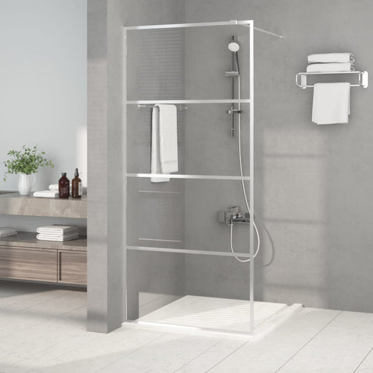 Walk-in Shower Wall Silver 90x195 cm Clear ESG Glass - Bend