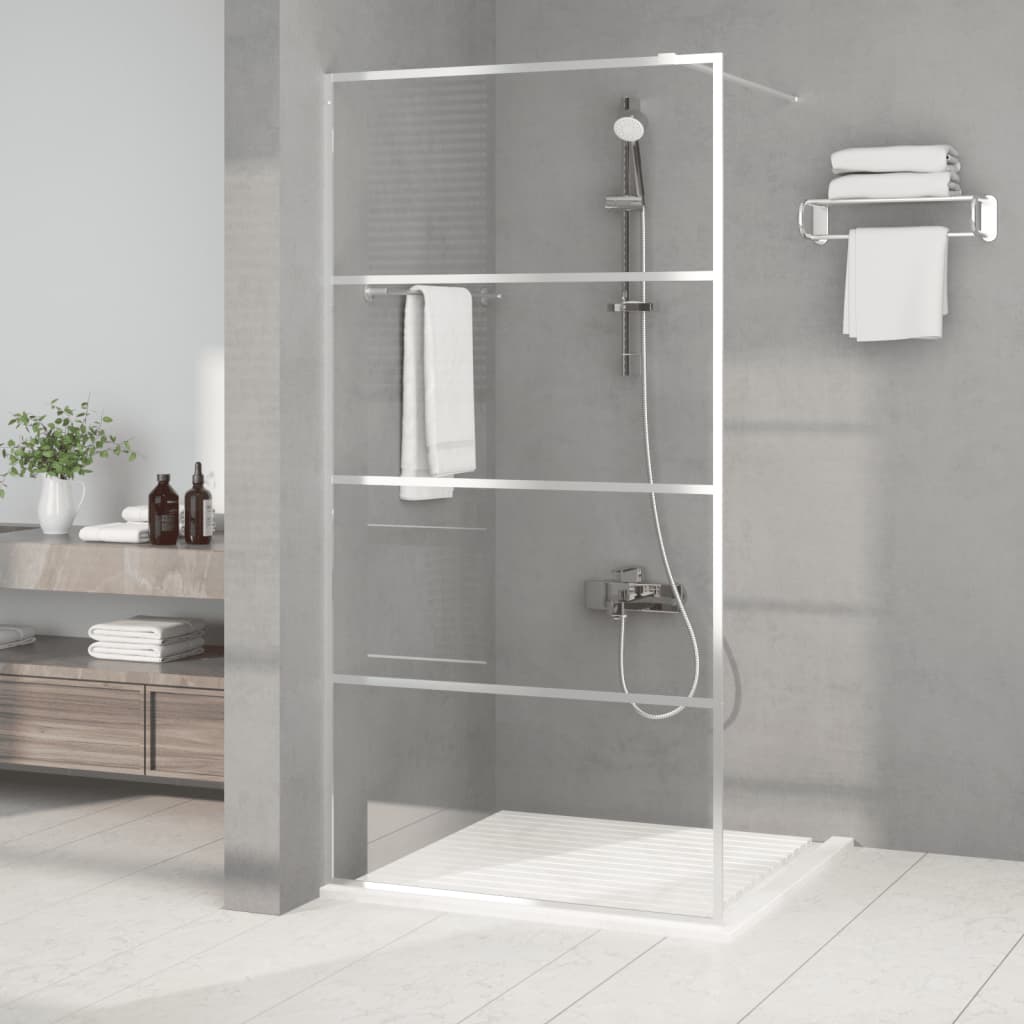 Walk-in Shower Wall Silver 100x195 cm Clear ESG Glass - Bend