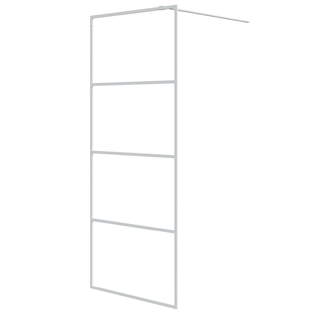 Walk-in Shower Wall White 80x195 cm Clear ESG Glass - Bend