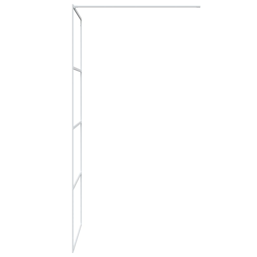 Walk-in Shower Wall White 90x195 cm Clear ESG Glass - Bend