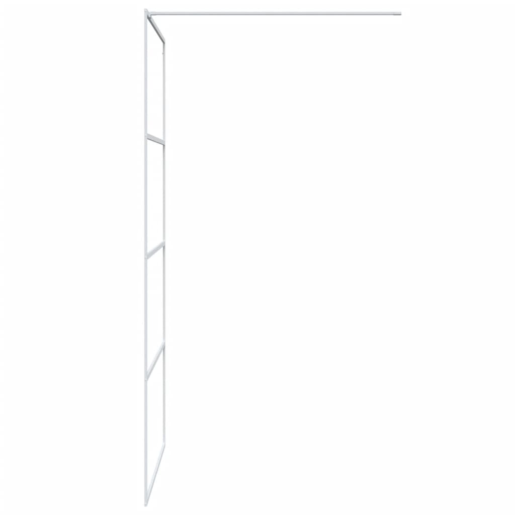 Walk-in Shower Wall White 100x195 cm Clear ESG Glass Design